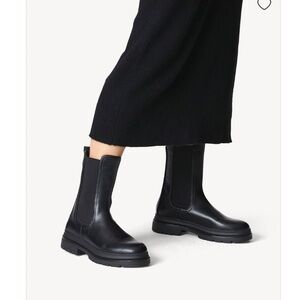 🔥Tamaris Leather Black Chelsea Boots